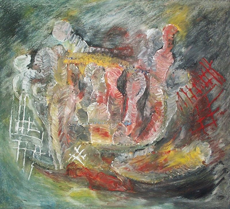 Alex Arnold - Sexg�ttin Tanja H�tzle (1998). Acryl auf Leinwand.